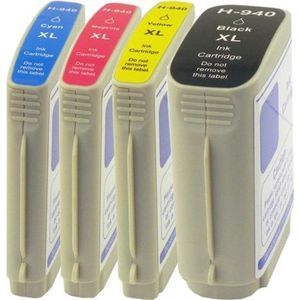 Print-Equipment Inkt cartridges / Alternatief voor HP nr 940 XL BCMY Zwart en Kleur | HP Officejet Pro 8000/ 8500/ 8500A Inktjet Multifunctional Kleur