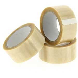 Verpakkingstape - dozentape PVC transparant 66 Meter x 48/50 mm dikte 33u | Inpak tape | plekband.