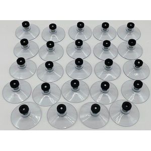 24 x Zuignap 50 mm met schroefdraad M4x10 + zwart moertje