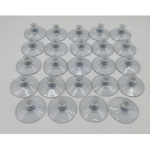 24 x Zuignap 50 mm met schroefdraad M4x10 + transparant moertje