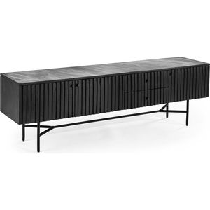 Duverger® Piano - Tv-meubel - L175cm - mango - zwart - marmer blad