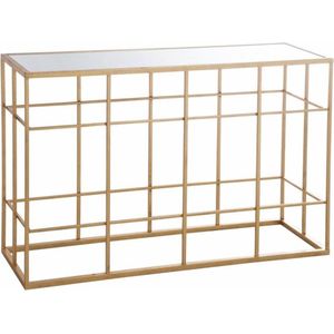 Gold - Sidetable - rechthoekig - wit glazen blad - metalen frame - goudkleurig