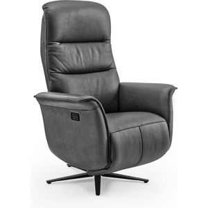 Dreamline Saturn - Relaxfauteuil - antraciet - microleder - elektrisch verstelbaar - met batterij