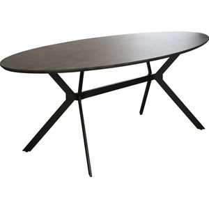 Trendy - Eettafel - ovaal -L240cm - MDF - 3D print - betonlook grijs