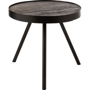 Ruf Industry - Salontafel - rond - dia 46cm - mango hout - antraciet - metalen ring