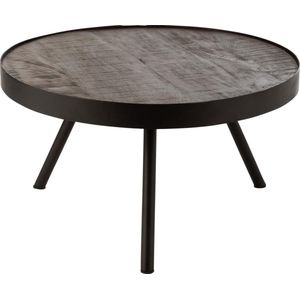 Ruf Industry - Salontafel - rond - dia 60cm - mango hout - antraciet - metalen ring