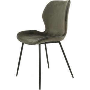 Duverger® Elegant velvet - Eetkamerstoelen - set van 4 - antraciet vel