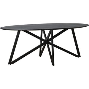 Nordic - Eettafel - acacia - zwart - ovaal - L 200cm - web poten - gecoat staal