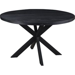 Duverger® Black Omerta - Eettafel - mango - zwart - rond - dia 120cm -