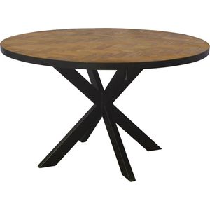 Duverger® Teaked - Eettafel - rond - 130cm - teakhout - Spiderpoot - g