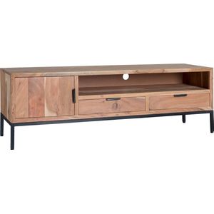 Nordic - TV-meubel - acacia - naturel - 140cm - 1 deur - 2 lades - 1 nis