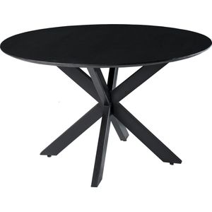 Nordic - Eettafel - acacia - zwart - rond - dia 120cm - spider poot - gecoat staal