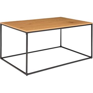 Scandibasic - Salontafel - eiklook - melamine spaanplaat - staal frame - zwart - 90x45x60cm