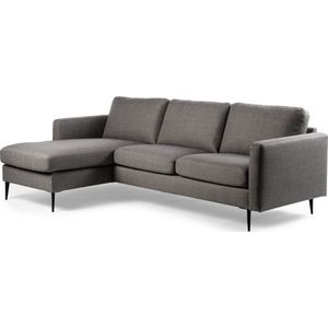 Twisted - Sofa - 3-zitbank - chaise longue links of rechts - taupe - stalen pootjes - zwart