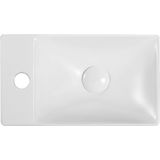 Bewonen Aloni fontein 37,5x22cm - glans wit - kraangat links