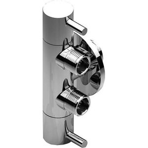 Sanigoods design dubbele hoekstopkraan 1/2X3/8X3/8 chroom