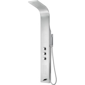 Thermostatische douchepaneel mat chrome  - ALONI - 160X20X6.5CM - ALONI COLONNE DE DOUCHE THERMOSTATIQUE CHROME MAT