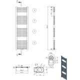 Designradiator bws nile gobi 140x40 cm 556w wit (midden/zij-aansluiting)