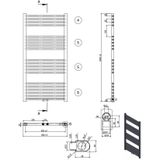 Bewonen Alento handdoekradiator 120x60cm - wit