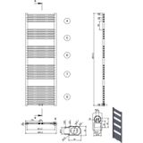 Designradiator bws nile gobi 180x60 cm chroom midden/zij-aansluiting