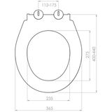 Creavit Aloni Nice Flat Wc-Zitting Duroplast Inox Scharnieren, Softclose