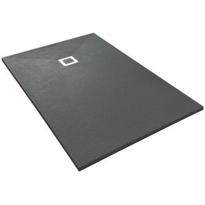 Veroni Slate Flat Composietsteen Douchebak Zwart 160x90x3cm