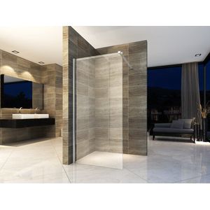 Alvoro Pure Inloopdouche Helder Glas 140cm Met Antikalk & Chroom Profiel - Veiligheidsglas - Douche - Douchewanden - Inloopdouche - Vaste Wand - 5404024102811
