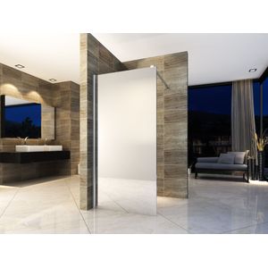 Alvoro Pure Inloopdouche Spiegelglas 90cm Met Antikalk & Chroom Profiel - Veiligheidsglas - Douche - Douchewanden - Inloopdouche - Vaste Wand - 5404024102897