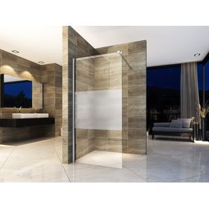 Alvoro Pure Inloopdouche Half Matglas 120cm Met Antikalk & Chroom Profiel - Veiligheidsglas - Douche - Douchewanden - Inloopdouche - Vaste Wand - 5404024102965