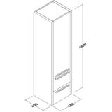 Badmeubelkast bws mega 165x45x40 cm eiken