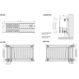 Belrad Radiator T33 – 6 Aansl. 500 X 2000 – 4112W