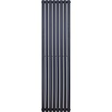 BELRAD VERTICALE DESIGNRADIATOR OVAAL ZWART MAT  DOUBLE 1800X472-8 ELEM. - 1640W