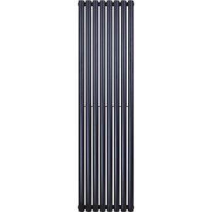 Sanigoods Oval dubbele radiator 47x180cm 1640W zwart mat
