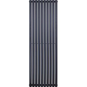 Belrad Designradiator Ovaal Enkel 1800x590mm 10 Tubes 988 Watt Mat Zwart