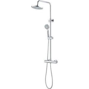 Aloni Opbouw Regen doucheset - douchekolom opbouw -20 cm Rond Chroom Thermostatisch