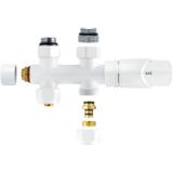 Belrad aansluitset 1/2"" - 3/4"" met thermostaatknop - recht - wit