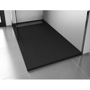 Veroni Elite Flat Composietsteen Douchebak Zwart 120x80x3cm