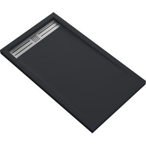Veroni Elite Flat Composietsteen Douchebak Zwart 120x90x3cm