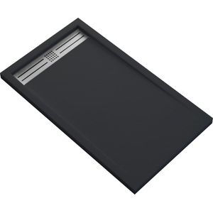 Douchebak Creavit Elite mat zwart Composiet zaagbaar op maat 160 x 90 x 3 cm