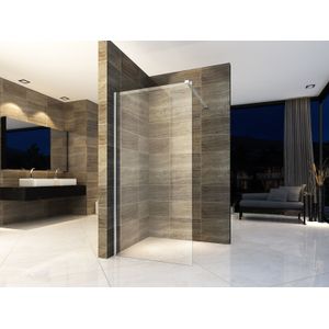 Alvoro Pure Inloopdouche Helder Glas 60cm Met Antikalk & Chroom Profiel - Veiligheidsglas - Douche - Douchewanden - Inloopdouche - Vaste Wand - 5404024113657