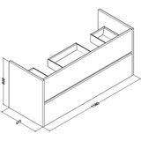 Badkamermeubel bws hayat 120x45x50 cm wit