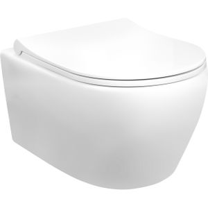 Creavit Aloni Design Ophang Wc Met Rvs Sproeier (Bidet) Wit