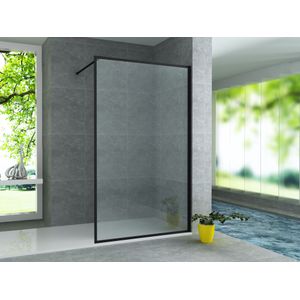 Alvoro Pure Inloopdouche Helder Glas 100cm Met Antikalk & Zwart Profiel Rondom - Veiligheidsglas - Douche - Douchewanden - Inloopdouche - Vaste Wand - 5404024115583