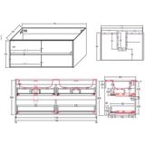 Creavit Aloni Retro Onderkast 120cm Lichtbruin