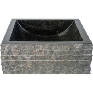 Aloni VIERKANTEN WASKOM ALUR KUIPVORMIG - ZWART 40X40X15CM. Creavit