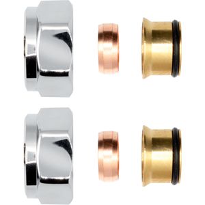 Belrad Klemkoppelingen M15 Chroom (2 stuks)