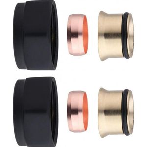 Belrad Klemkoppelingen M15 Mat Zwart (2 stuks)