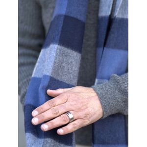 Sjaal 100% Peruaanse baby alpaca wol | Zacht en warm | 180 cm × 30 cm | Vrouwen en mannen | Blauw | Machu