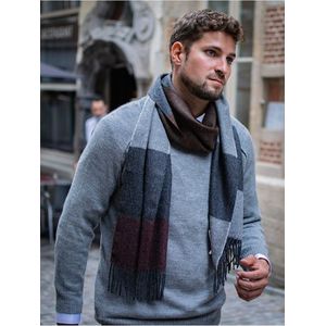 Winter-Sjaal 100% Baby Alpacawol | Hoge kwaliteit en comfort | Zeer Elegant | Beste Bescherming tegen de Kou | Gekleurd Patroon | 30 x 200 cm |  Puyu