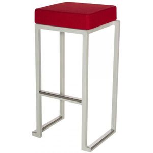 Barkruk Kubo Smart Bar | Staal/Linnen | Wit/Rood | 4 stuks